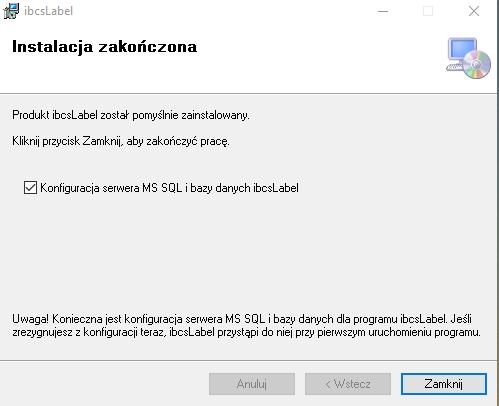 Po zakończeniu etapu I instalacji pojawi się okno Instalacja zakończona (Rys. 3-7). Rys.3-7.Okno dialogowe kreatora zakończenia instalacji etapu I.