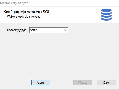4. Konfiguracja serwera SQL. Po zainstalowaniu oprogramowania ibcslabel uruchomi się etap II instalacji - Kreator serwera MS SQL i bazy danych.