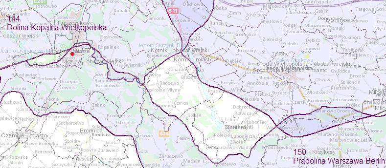 najwyższą ochroną (ONO). Z uwagi na powyższe południowa część gminy to obszar zasobowy ujęcia wody Mosina Krajkowo, zaopatrującego w wodę aglomerację poznańską. Rysunek 1.