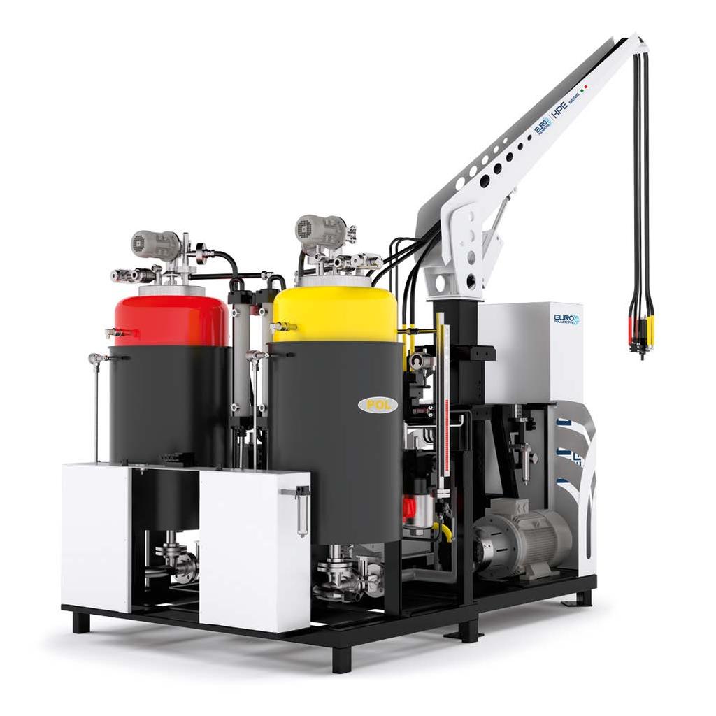 SERIE Model HPE serie, który ma zbiorniki o pojemności 150 lub 250 litrów, może być skonfigurowany na różne sposoby: w zależności od zakresu i rodzaju pomp można wybrać jeden z modeli HPE G (z