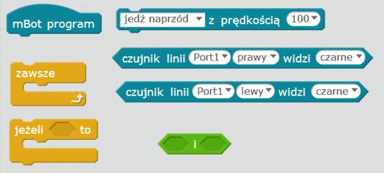 za czarną linię, musi więc trochę się cofnąć, żeby ją odnaleźć.