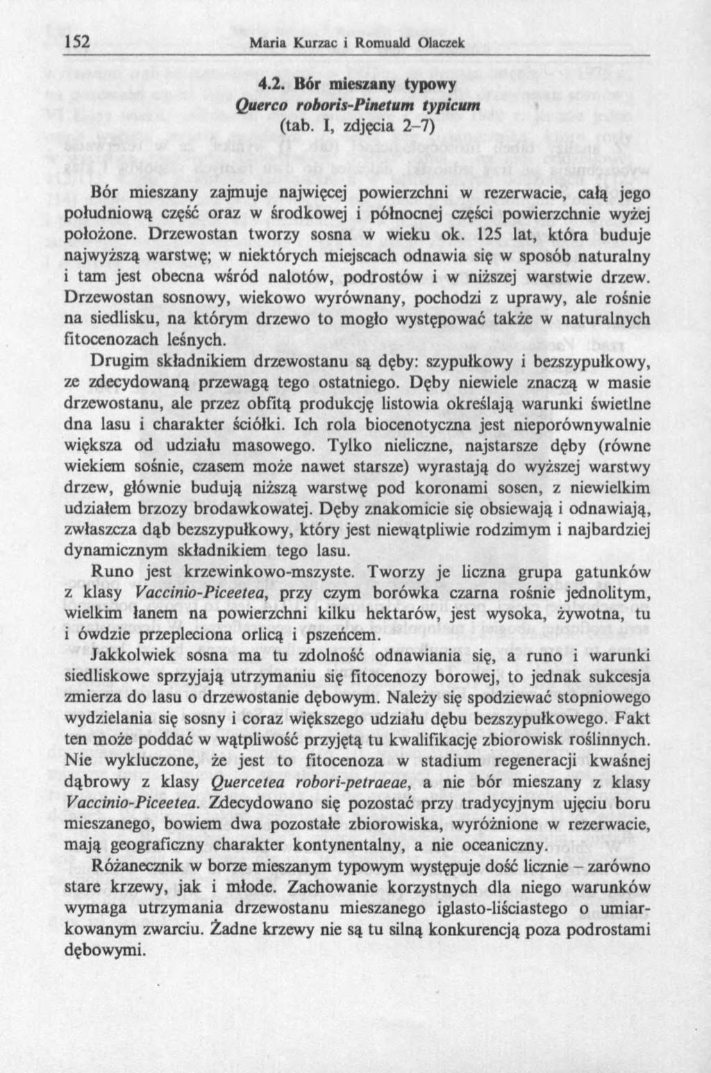 4.2. Bór mieszany typowy Querco roboris-pinetum typicum (tab.
