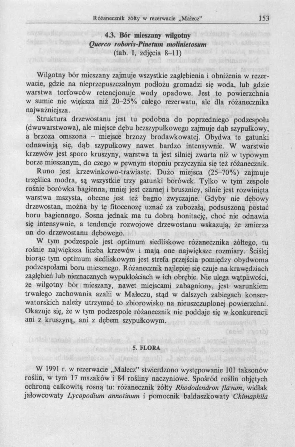 4.3. Bór mieszany wilgotny Querco roboris-pinetum molinietosum (tab.