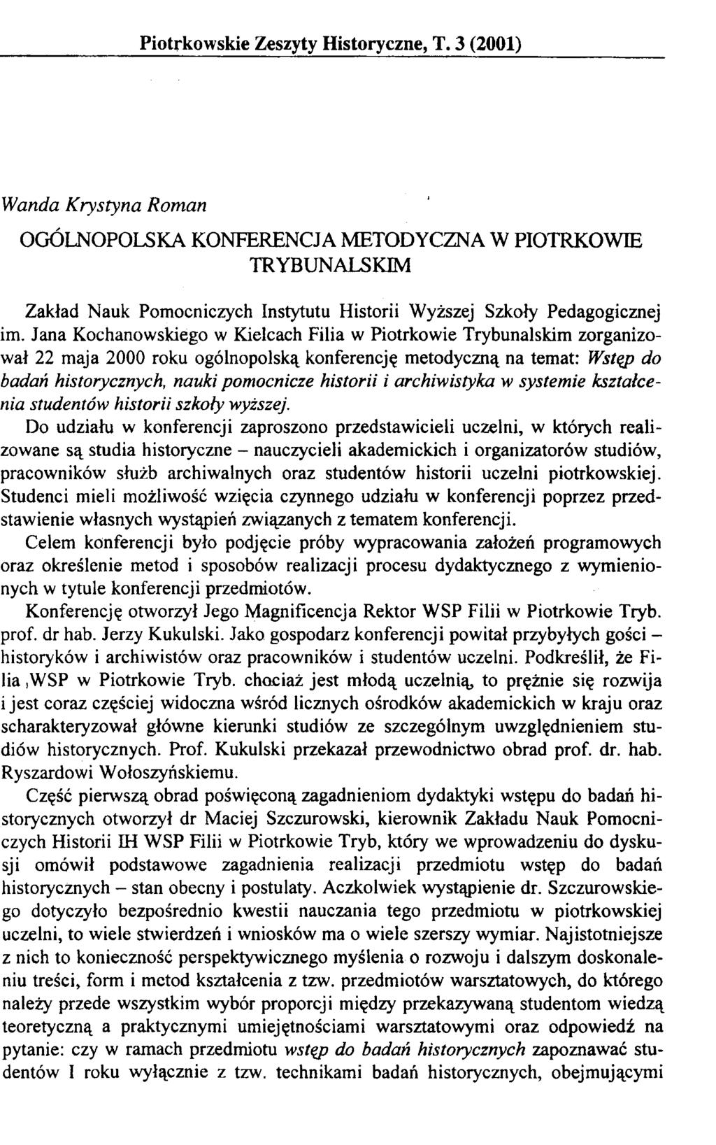 Piotrkowskie Zeszyty Historyczne, T.