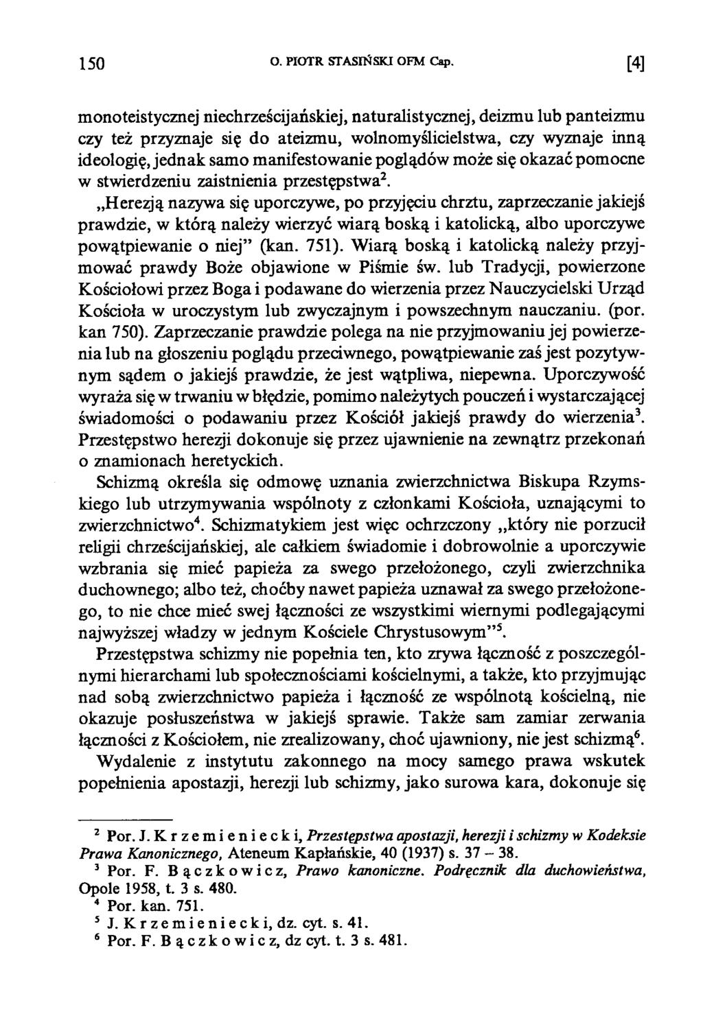 1 5 0 O. PIOTR STASIŃSKI OFM Cap.