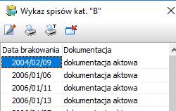 W raportach / statystyce w podformularzach Wykazów spisów zdawczo-odbiorczych na brakowanie lub przekazanie można dodatkowo (rys 52 i 53): a) Zmienić datę brakowania lub przekazania konkretnego
