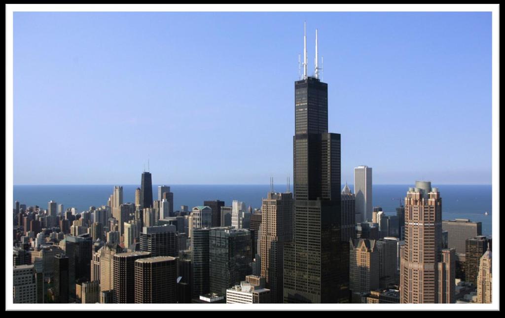 Najwyższe drapacze chmur Chicago Sears Tower Przez ponad 20 lat był najwyższym budynkiem na świecie, zdetronizowały 34 go Petronas Towers. Platforma na 103.