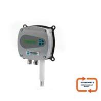 Pobór prądu: Pobór mocy: 15-30, 12-30, 10-30 lub 8-30 VDC 2 x 20 ma max 0-100% RH (sonda), 0-98% (elektronika) -30 do +85 C (sonda), -30 do +70 C (elektronika) PPO Przyłącza śrubowe 80 x 80 x 34 mm,