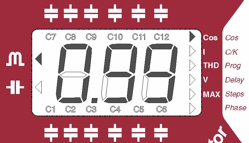 3 PRZEDNI PANEL: EKRAN I KLAWIATURA Przedni panel regulatora zawiera: Przedni ekran Parametry konfigurowalne Parametry mierzone Rys. 3.1.