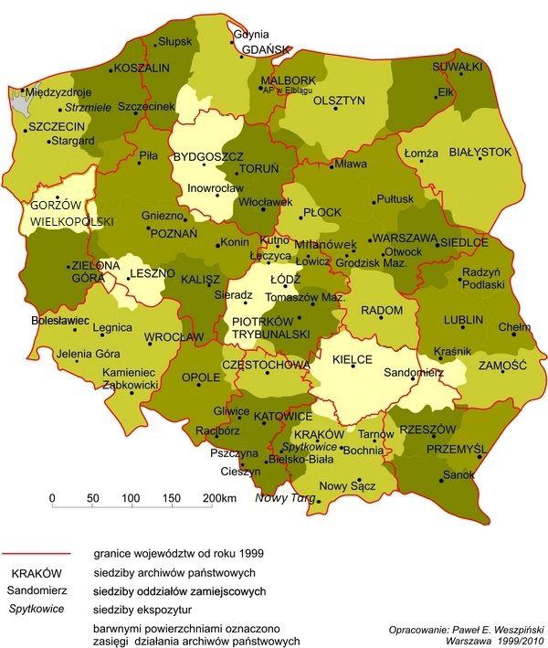 Zasięg terytorialny jest zbliżony do granic województw, ale nie pokrywa się z nimi.