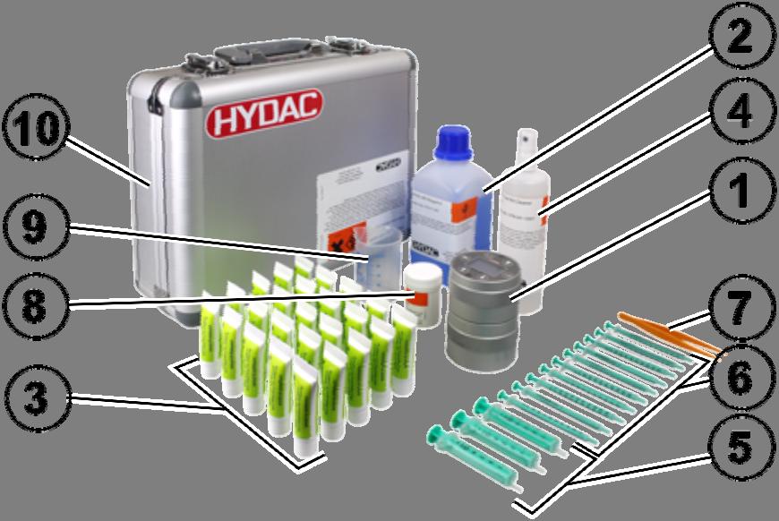 Sprawdzanie zakresu dostawy Sprawdzanie zakresu dostawy WaterTest Kit jest dostarczany w walizce transportowej.