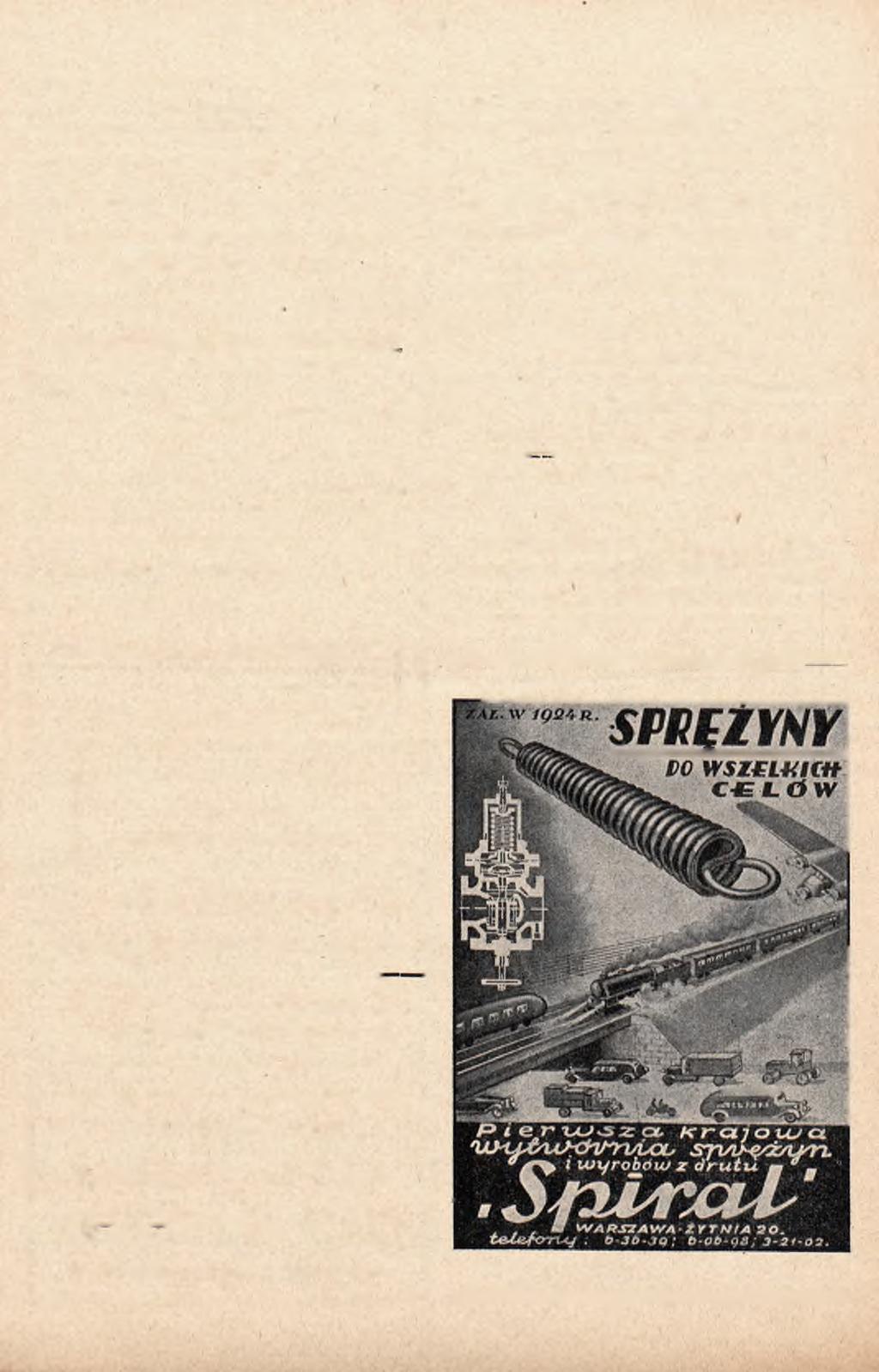 42 Z A K Ł A D W Y R O B Ó W M O S IĘ Ż N Y C H i ARMATUR Sz. S I L B E R B E R G w W arszaw ie, ul. Bracka Nr 12. Tel. 9-48-64. Przyjmuje się wszelkie obstalunki oraz odlewy.