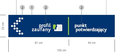 mocowania na ścianie (4 kołki). 7 Znak o wymiarach 22 x 105 cm. 1. Obudowa blacha malowana proszkowo na kolor K4, 2.