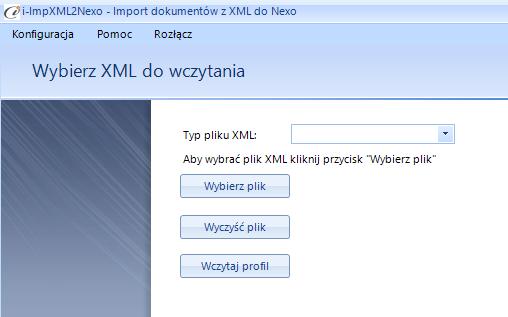 3. Praca z programem Program ma formę kreatora importu, w którym w kolejnych krokach wskazujemy elementy importu a na zakończenie procesu zatwierdzamy wszystko przyciskiem Wykonaj. 3.1.