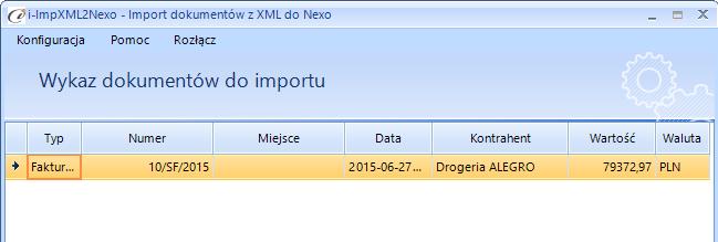 3.2. Wykaz dokumentów do importu W drugim kroku kreatora wskazujemy dokumenty z XML, które mają zostać przekazane do Subiekt Nexo Pro (rys. 16). (rys. 16) Mapowanie kolumn 3.3. Parametry wyczytywania dokumentów Po wybraniu określonych dokumentów do importu przechodzimy do Parametrów wyczytania dokumentów.
