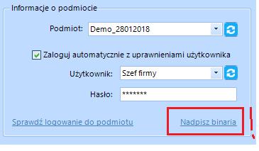 W sekcji Informacje o podmiocie (Rys. 9) z listy rozwijanej wybieramy podmiot, z którym będziemy chcieli pracować.