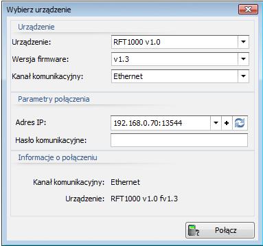 5. Adres IP oraz port czytnika powinny zostać wykryte automatycznie przez program RogerVDM o ile komputer i czytnik znajdują się w tej samej podsieci i komunikacja pomiędzy urządzeniami nie jest