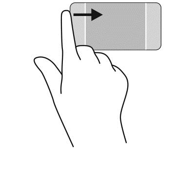 Przesuń delikatnie palec wzdłuż lewej krawędzi płytki dotykowej TouchPad.