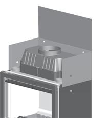 W przypadku górnego przejścia kominowego zamontować blachę osłonową dla rury dymowej (Rys. 7). Fig. 8 1.