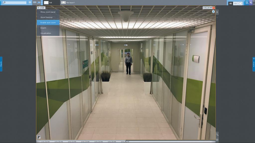 Funkcja działa zarówno ze zwykłymi stacjonarnymi kamerami używając cyfrowego zbliżenia, jak i z kamerami wyposażonymi w obiektyw typu rybie oko.
