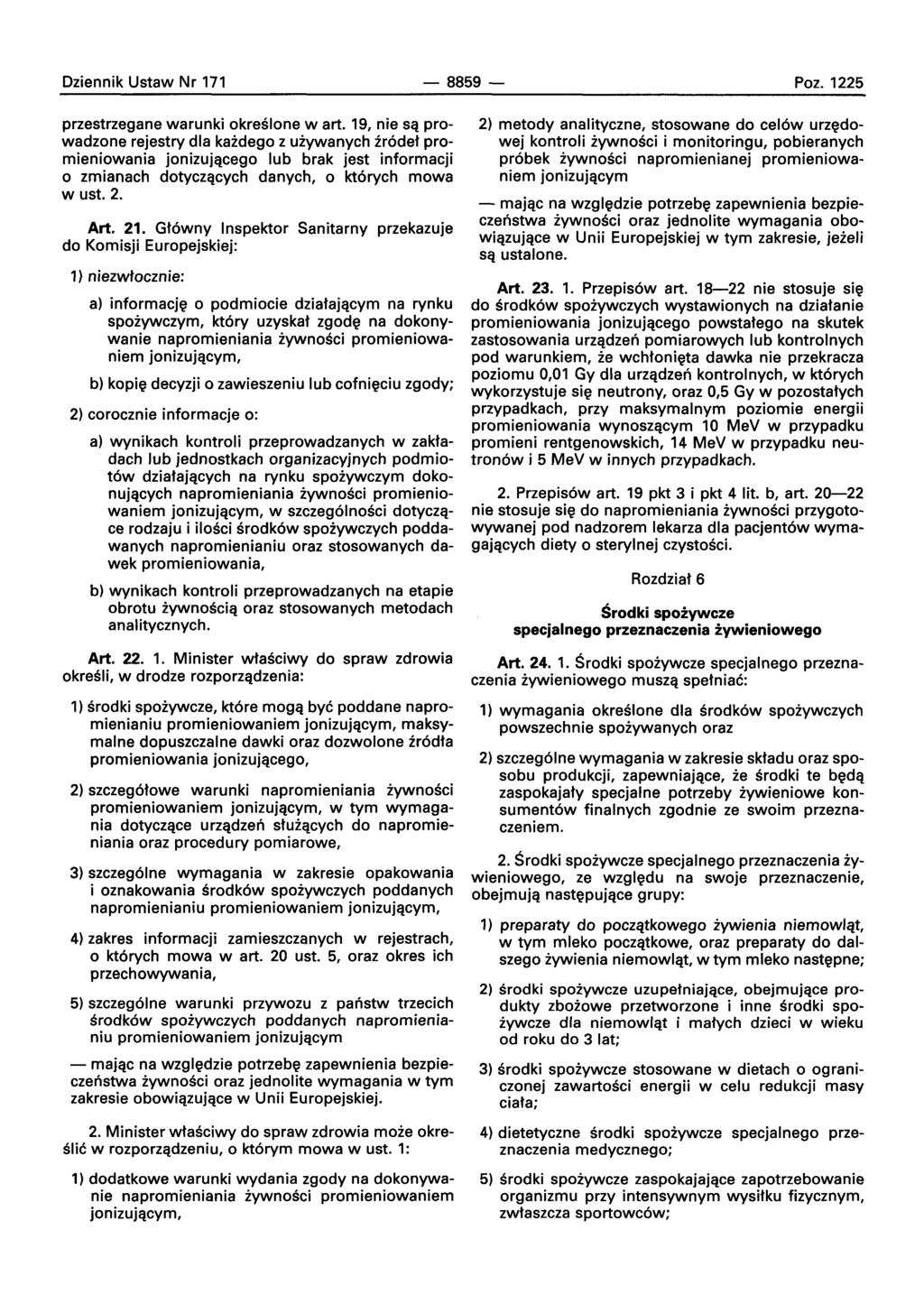 Dziennik Ustaw Nr 171-8859- Poz. 1225 przestrzegane warunki okreslone wart.