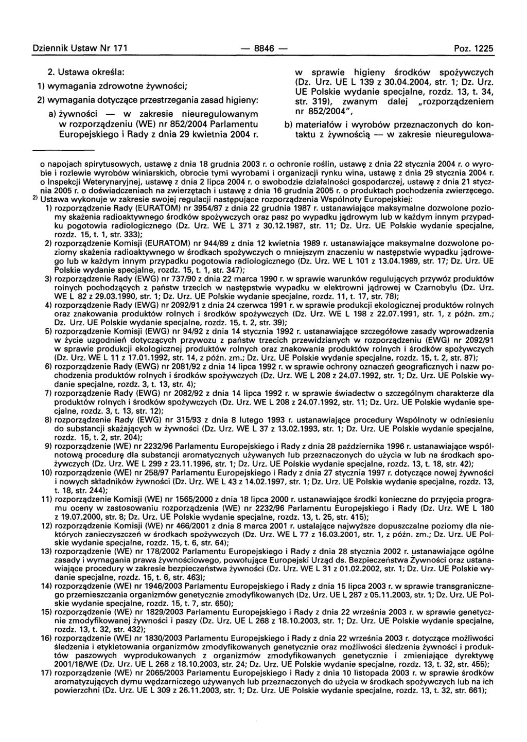 Oziennik Ustaw Nr 171-8846- Poz. 1225 2.