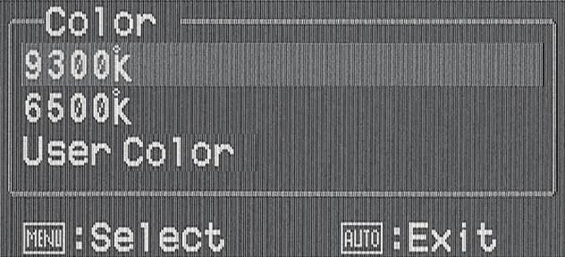 3) Kolor (Color) Naciśnij przycisk MENU, żeby wejść do menu OSD.