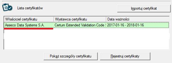 S t r o n a 19 [1] Nazwa właściciela certyfikatu, którą sprawdzić można w aplikacji pro CardManager lub narzędziu systemowym certmgr.