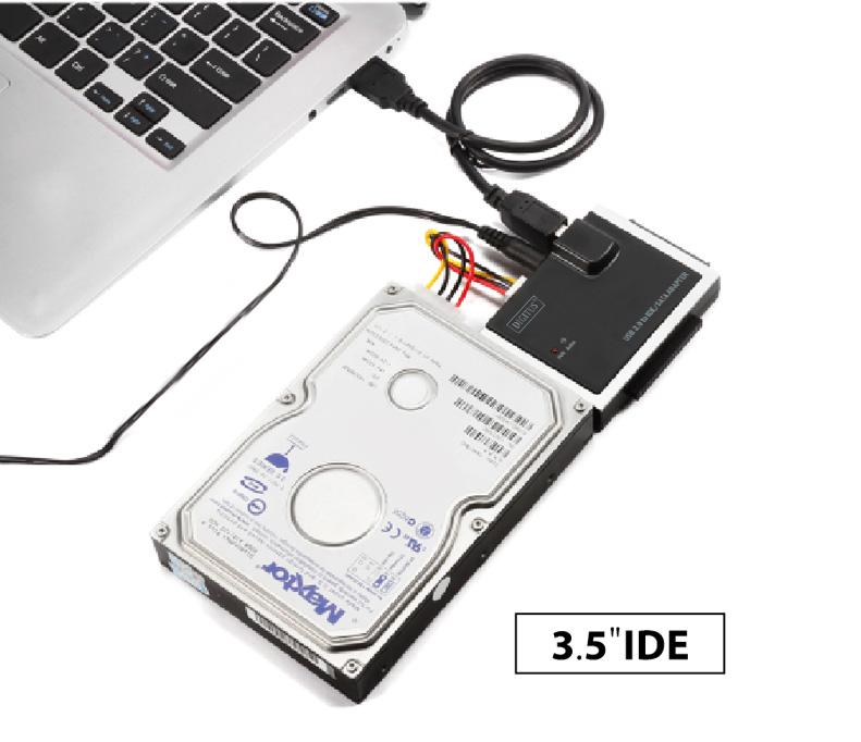 (3) Podłącz przejściówkę z USB 2.0 do IDE/SATA do komputera. Włącz komputer, system operacyjny wykryje dysk HDD SATA.