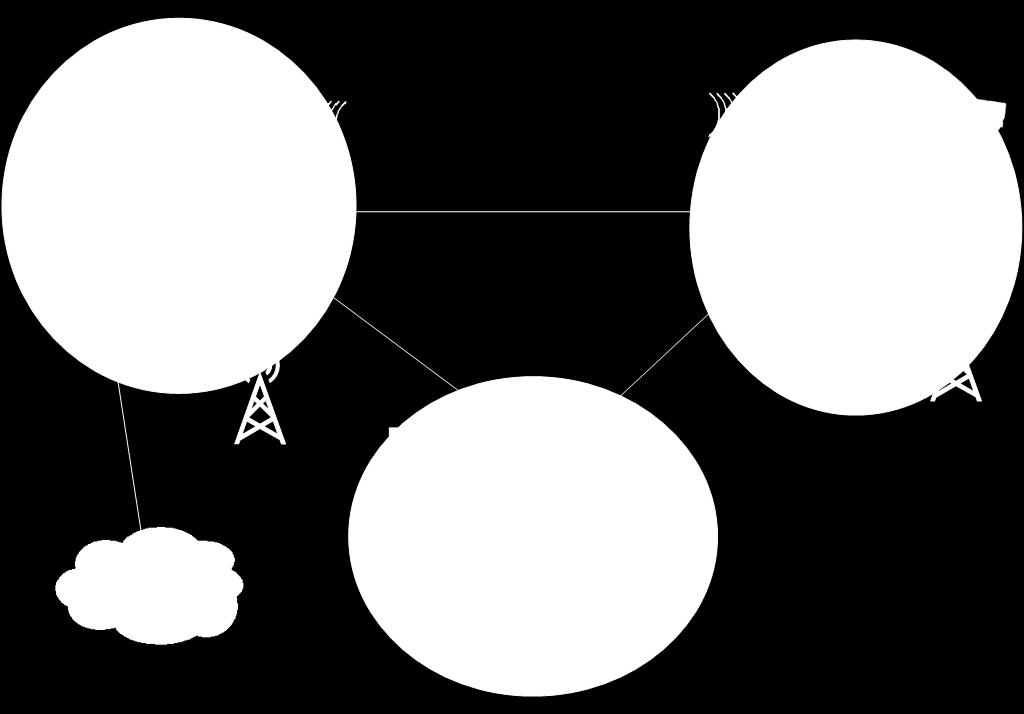 Radio links are used in areas where the distance between the units prevented the placement of wiring.
