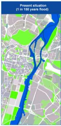 Przestrzeń dla rzeki Poznań Alternatywa 1: maksymalna integracja : Odtworzenie kilku starych zakoli miedzy
