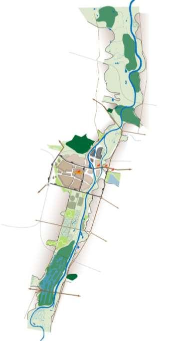 Rzeki z Miastem Preferred alternative: Maximal integration River and City Existing