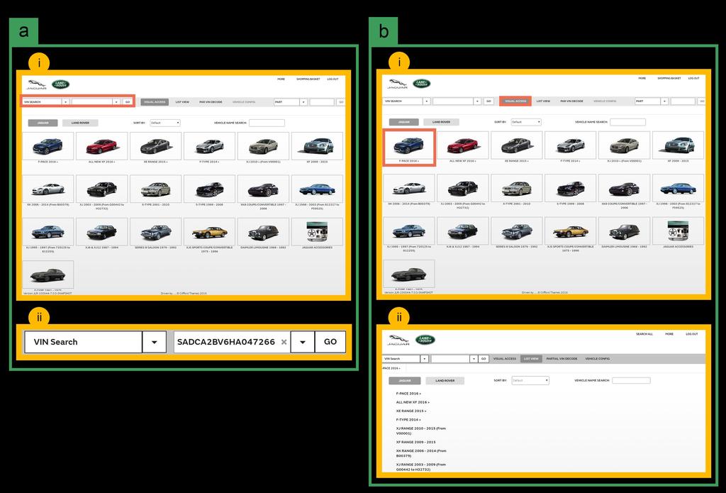 Szybki start aplikacji JLR EPC 1. Uruchamianie aplikacji Otwórz przeglądarkę internetową i przejdź do strony https://epc.jlr-apps.com/.