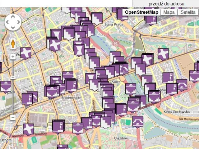 Warszawska Mapa Barier Projekt SISKOM poświęcony barierom architektonicznym i dostępności Każdy punkt posiada krótki opis utrudnień, wyświetlany po kliknięciu na ikonę na mapie.