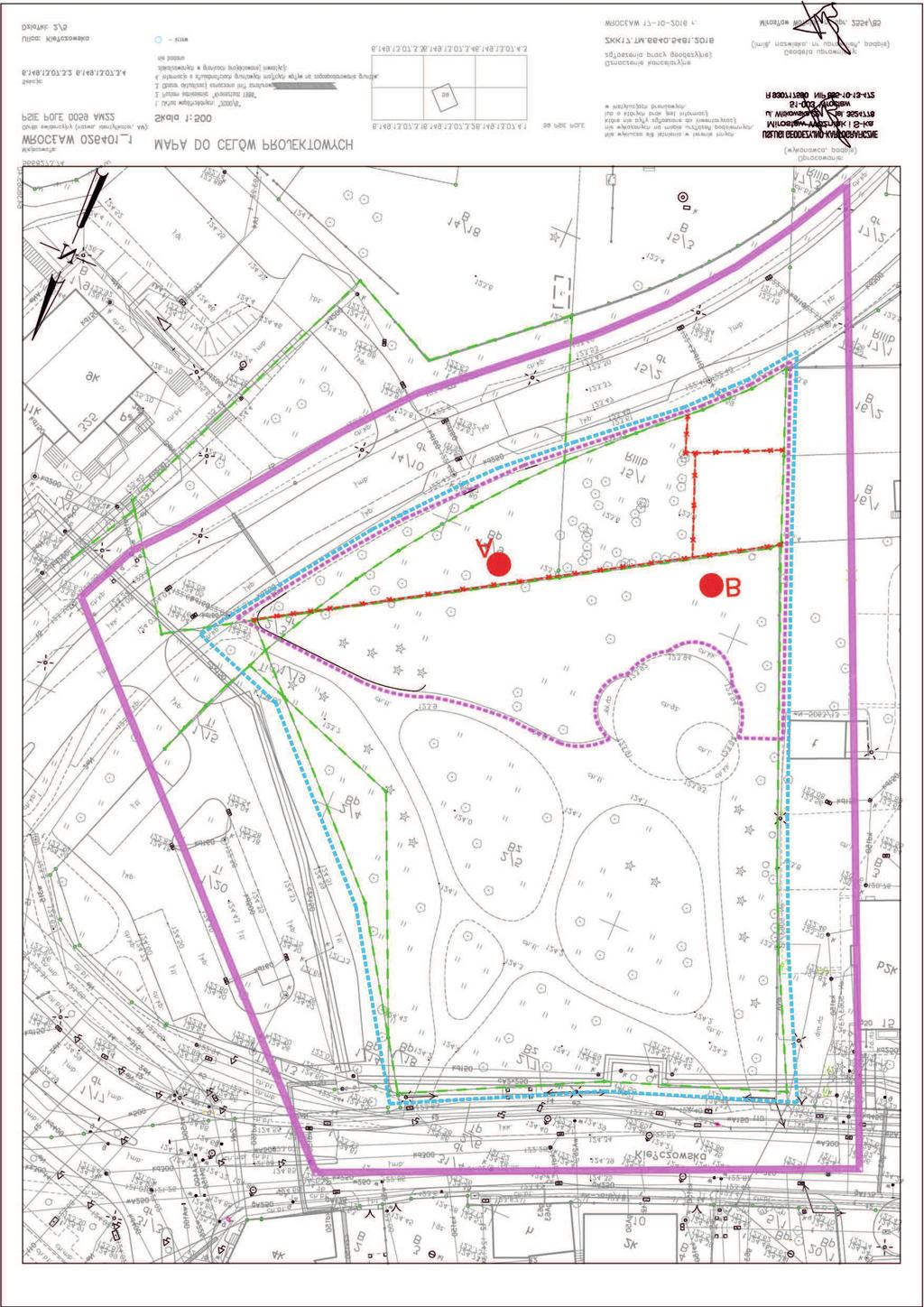 A B MAPA DOKUMENTACYJNA SKALA 1 : 500 A -