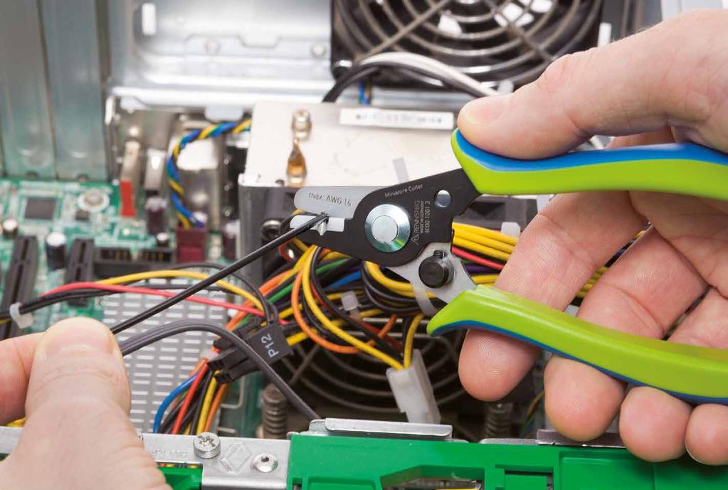from AWG to, according to the aerospace standard AS7/ For cutting aircraft wiring such as AS759 with tin, nickel, and silver coated conductors of copper, and high strength and ultra high strength