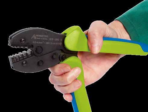 force through efficient force transfer Ensures quality, solder-free electrical connections With force lock for dependable crimps (unlockable) Compact and light Niewielki rozstaw rękojeści sprawia, że