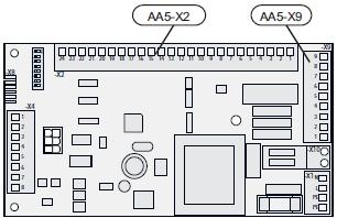 Połączenia elektryczne Podłączanie pompy obiegowej (GP10) Pompę obiegową (GP10) podłączyć do AA5-X9:8 (230 V), AA5-X9:7 (N) i X1:3 (PE).