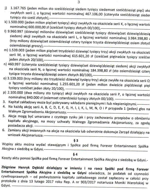 Sąd Rejonowy Gdańsk-Północ w Gdańsku VIII Wydział Gospodarczy Krajowego Rejestru Sądowego zarejestrował podwyższenie kapitału zakładowego Spółki