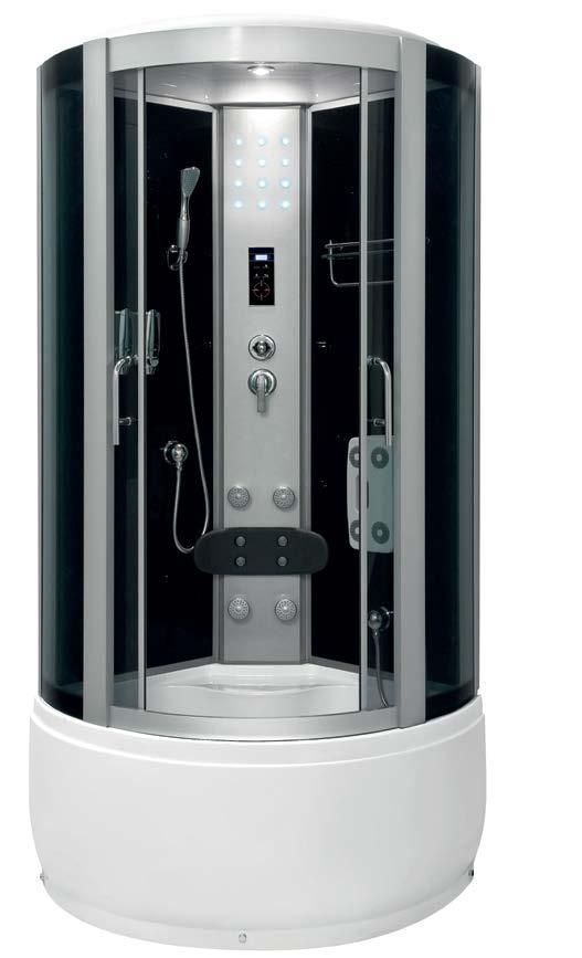 DOUBLE WING SLIDING DOOR SHOWER: TOP AND HAND WATER MASSAGE: 8 JETS, FOOT