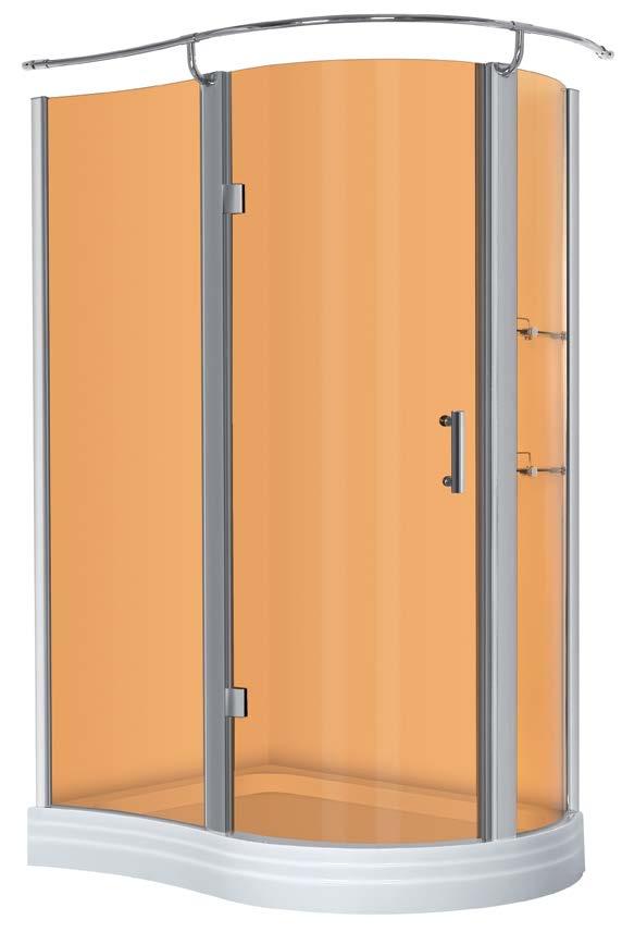 narożny Szkło: 5 mm,  lewostronne SHOWER CABIN WITH SHOWER TRAY SIZE : 80 X 80 X 215 CM