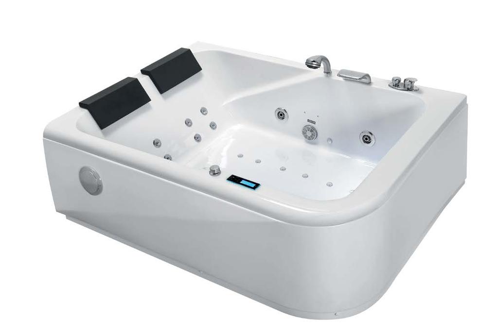 2 x 4 mini jets Air massage: air pump, 12 jets in the bottom of the bathtub