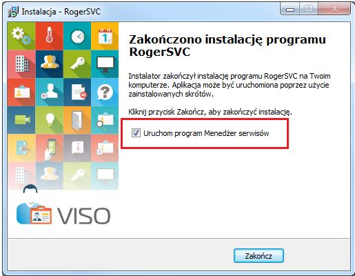 Gdy Menedżer serwisów jest uruchomiony to w zasobniku Windows widoczna jest poniższa ikona. Jej dwukrotne kliknięcie otwiera okno menedżera.