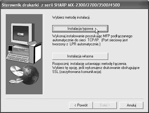 INSTALACJA STEROWNIKA DRUKARKI / STEROWNIKA PC-FAX 1 Włó płyt "Software CD-ROM" do nap du CD-ROM w komputerze. Je li instalujesz sterownik drukarki, włó płyt "Software CD-ROM" z oznaczeniem "Disc 1".
