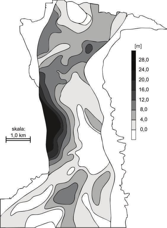 Geologia i ewolucja doliny Prosny w rejonie Kalisza 57 w cz ci pó nocnej, jednak na pó noc od obszaru bada pradoliny Prosny ponownie tworzy szerok, na oko o 1 km struktur [5]. 5.4.