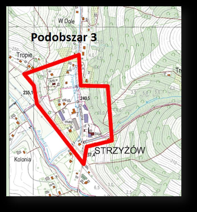 Granice obszaru: część ul. Granicznej i ul. Kościuszki Rysunek 7.Granice obszaru rewitalizacji: podobszar 3 