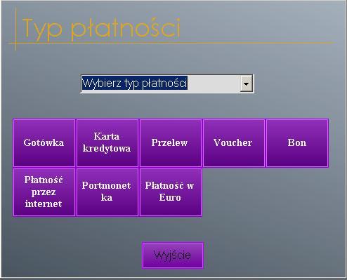 Natomiast wybranie pozycji paragon system każe nam wybrać formę
