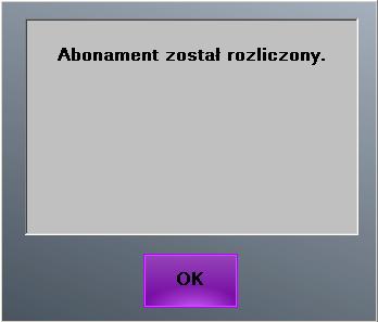 system informuje nas o zakończeniu transakcji- wybieramy klawisz