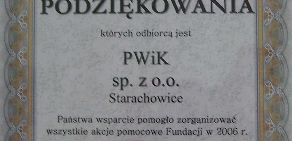 Wodociągów i Kanalizacji Spółka z o.o. w Starachowicach za