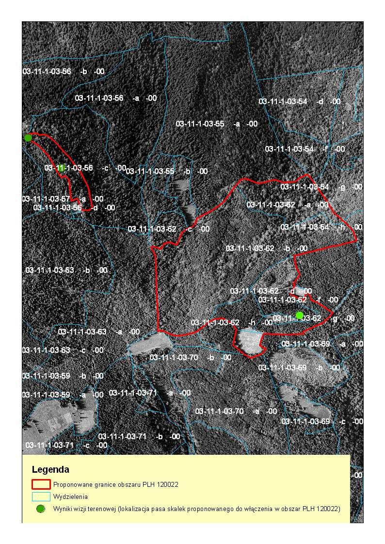 Ryc. 1. Granice obszaru Uroczysko Łopień Przedmioty ochrony obszaru Natura 2000 Na terenie obszaru Uroczysko Łopień zidentyfikowano 4 siedliska przyrodnicze z załącznika I Dyrektywy Siedliskowej.